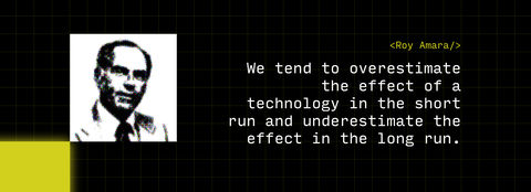 "We tend to overestimate the effect of a technology in the short run and underestimate the effect in the long run" - Roy Amara