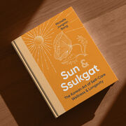 Bright orange illustrated cover for Sun & Ssukgat
